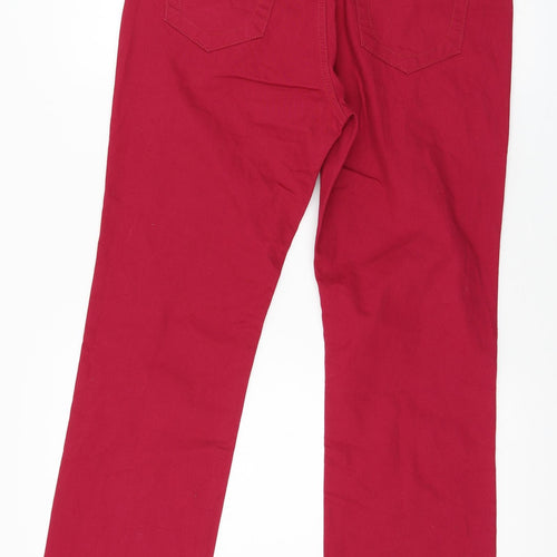 SHE Womens Pink  Denim Straight Jeans Size 12 L33 in