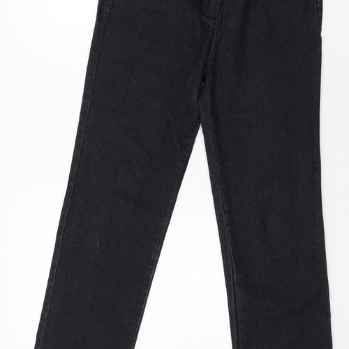 Preworn Womens Black  Denim Straight Jeans Size 10 L37 in