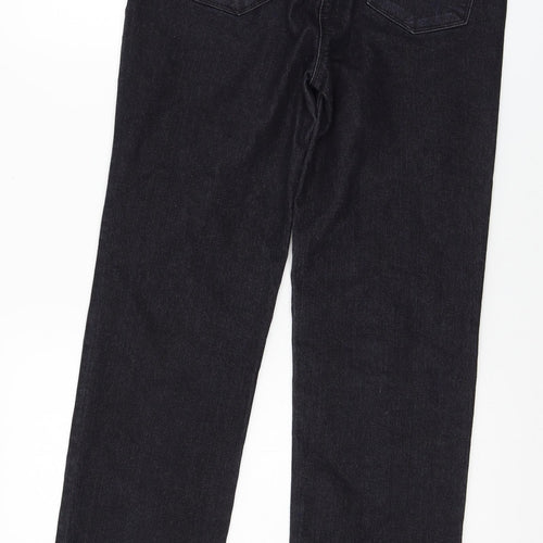 Preworn Womens Black  Denim Straight Jeans Size 10 L37 in
