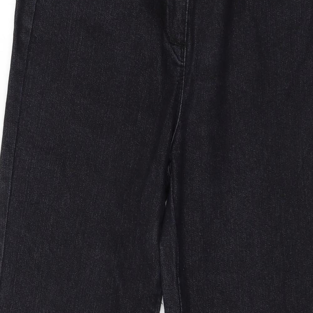 Preworn Womens Black  Denim Straight Jeans Size 10 L37 in
