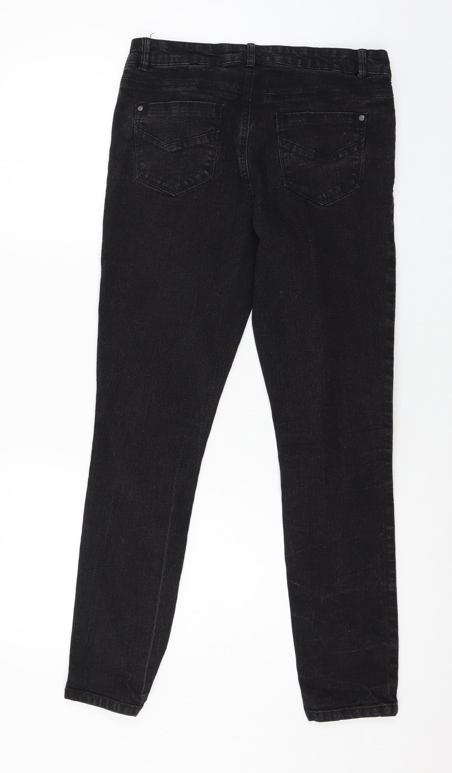 George Womens Black  Denim Skinny Jeans Size 12 L27 in