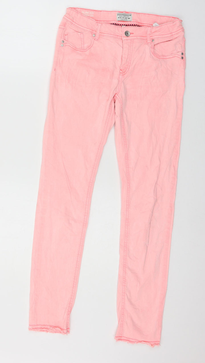 Review Womens Pink  Denim Skinny Jeans Size 28 in L28 in