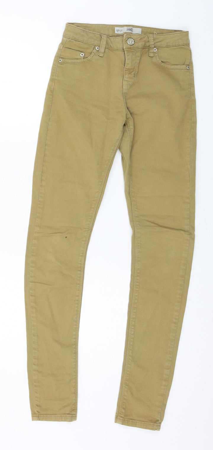 Topshop Womens Brown Denim Skinny Jeans Size 26 in L32 in