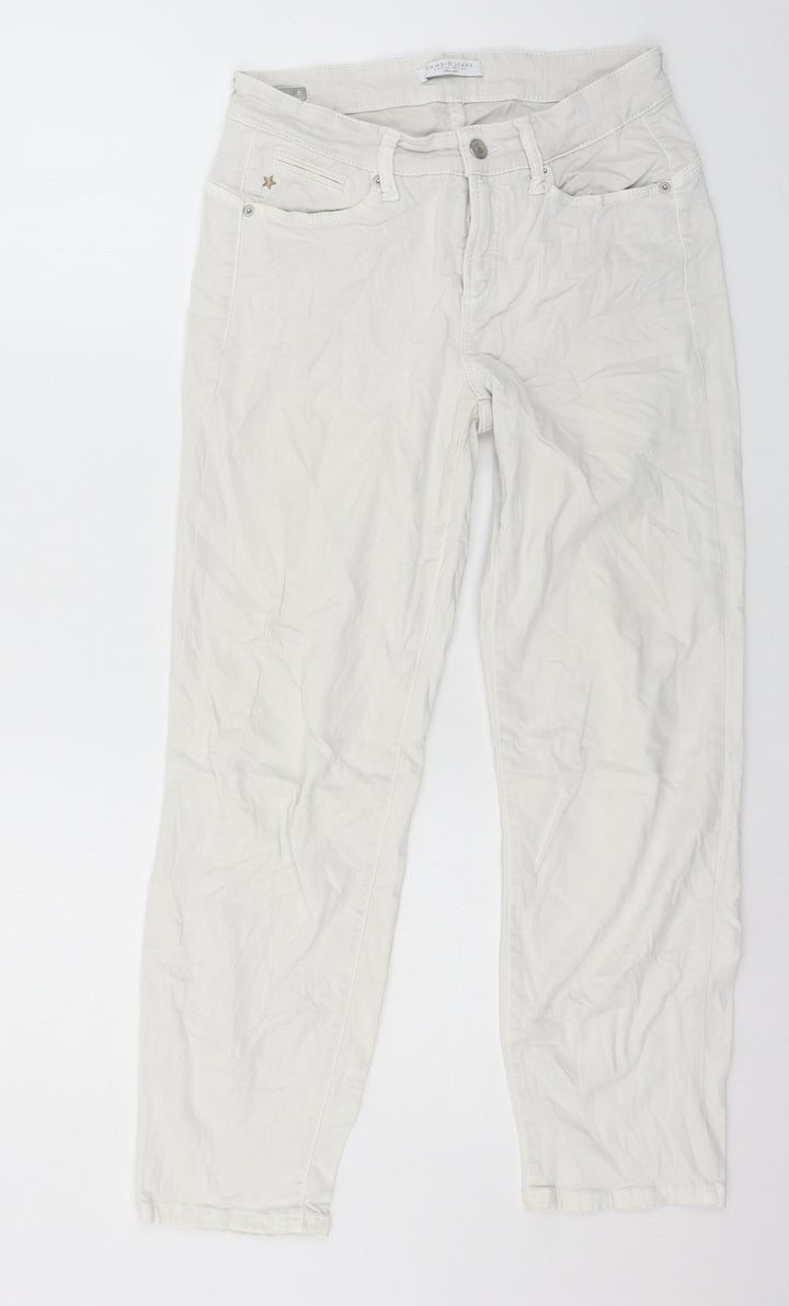 Cambio Womens White  Denim Straight Jeans Size 28 in L26 in