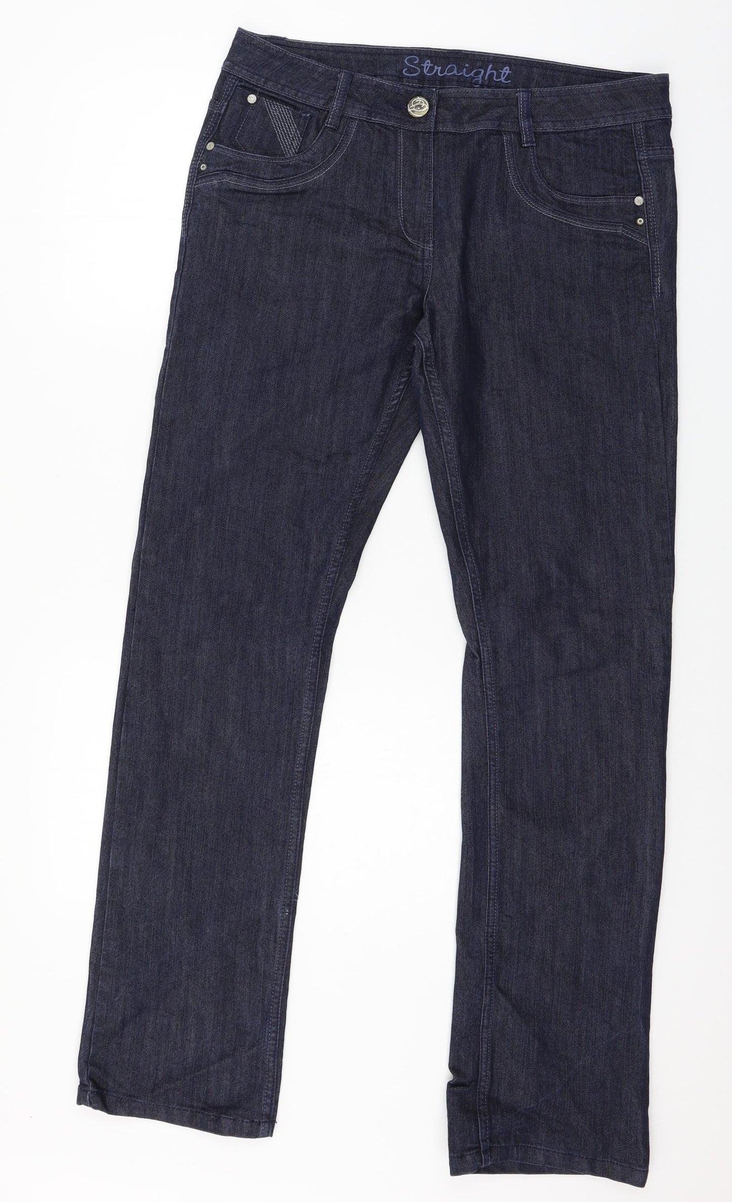 George Womens Blue  Denim Straight Jeans Size 14 L32 in