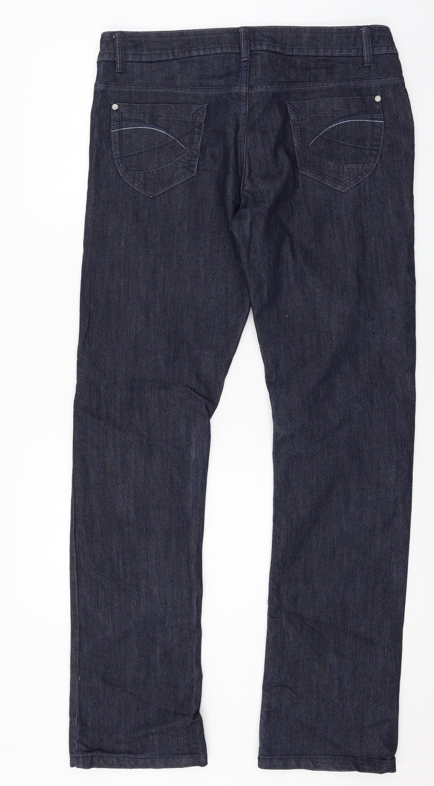 George Womens Blue  Denim Straight Jeans Size 14 L32 in
