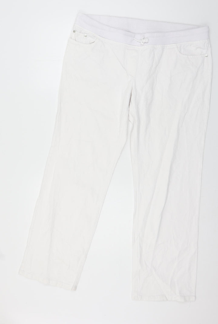 Preworn Womens White  Denim Straight Jeans Size 40 in L30 in