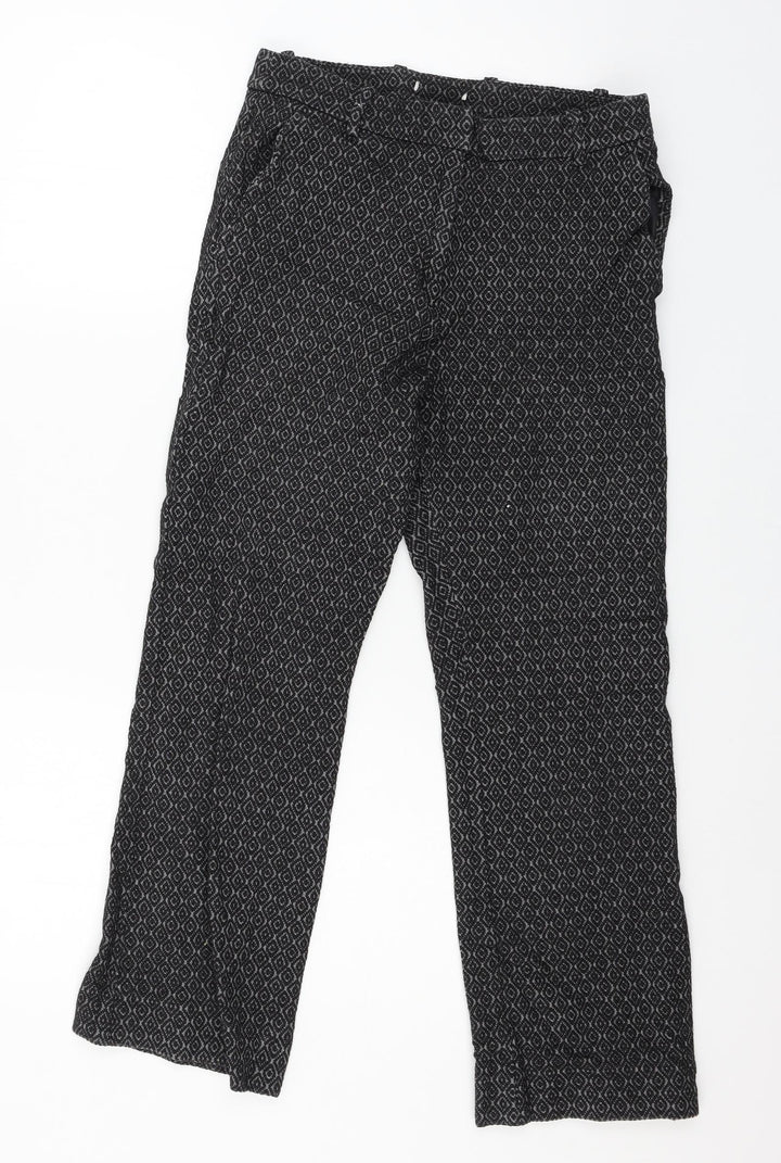 H&M Womens Black Geometric Trousers Size 28 in L24 in