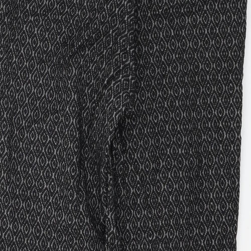 H&M Womens Black Geometric  Trousers  Size 28 in L24 in