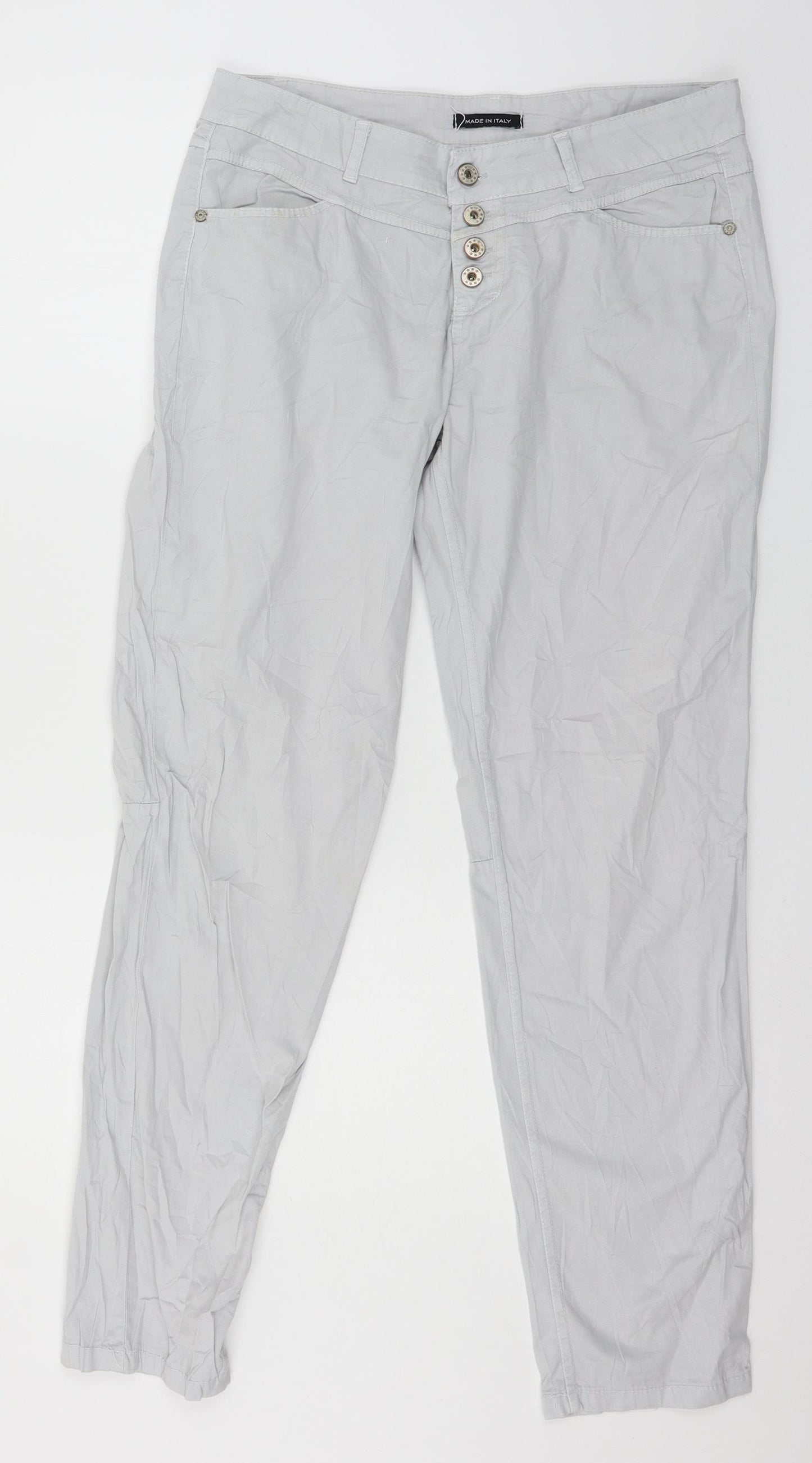 Made in Italy Womens Grey   Trousers  Size 32 in L29 in