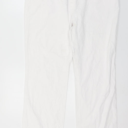 Preworn Womens White  Denim Wide-Leg Jeans Size 40 in L29 in