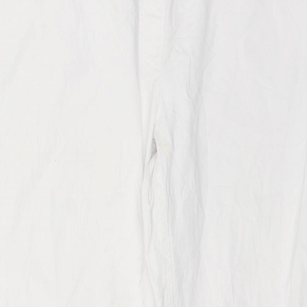 Preworn Womens White  Denim Wide-Leg Jeans Size 40 in L29 in