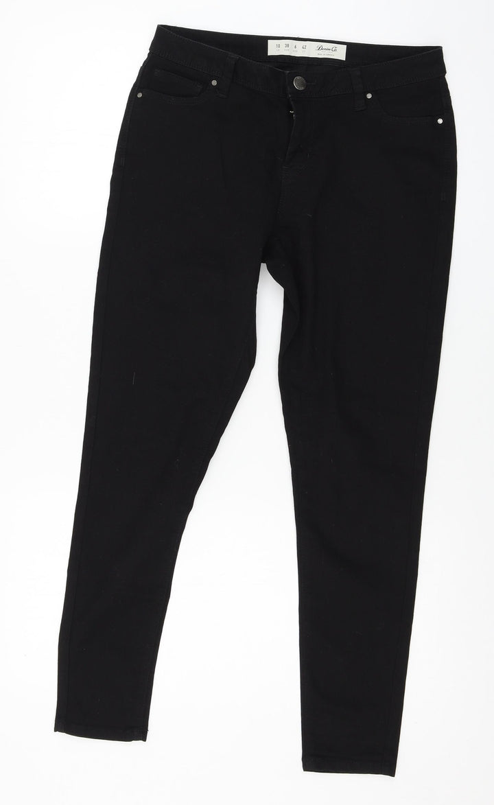 Denim & Co. Womens Black  Denim Skinny Jeans Size 10 L25 in