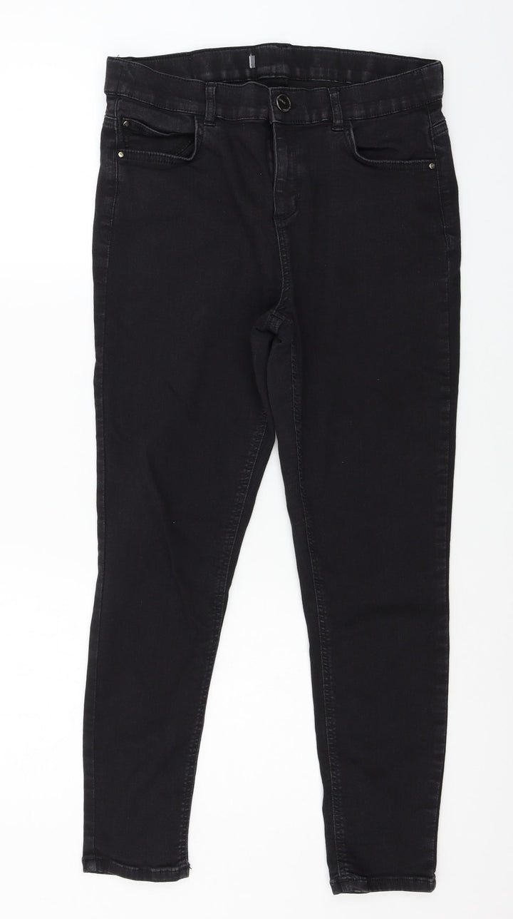 Preworn Womens Black Denim Skinny Jeans Size 30 in L25 in
