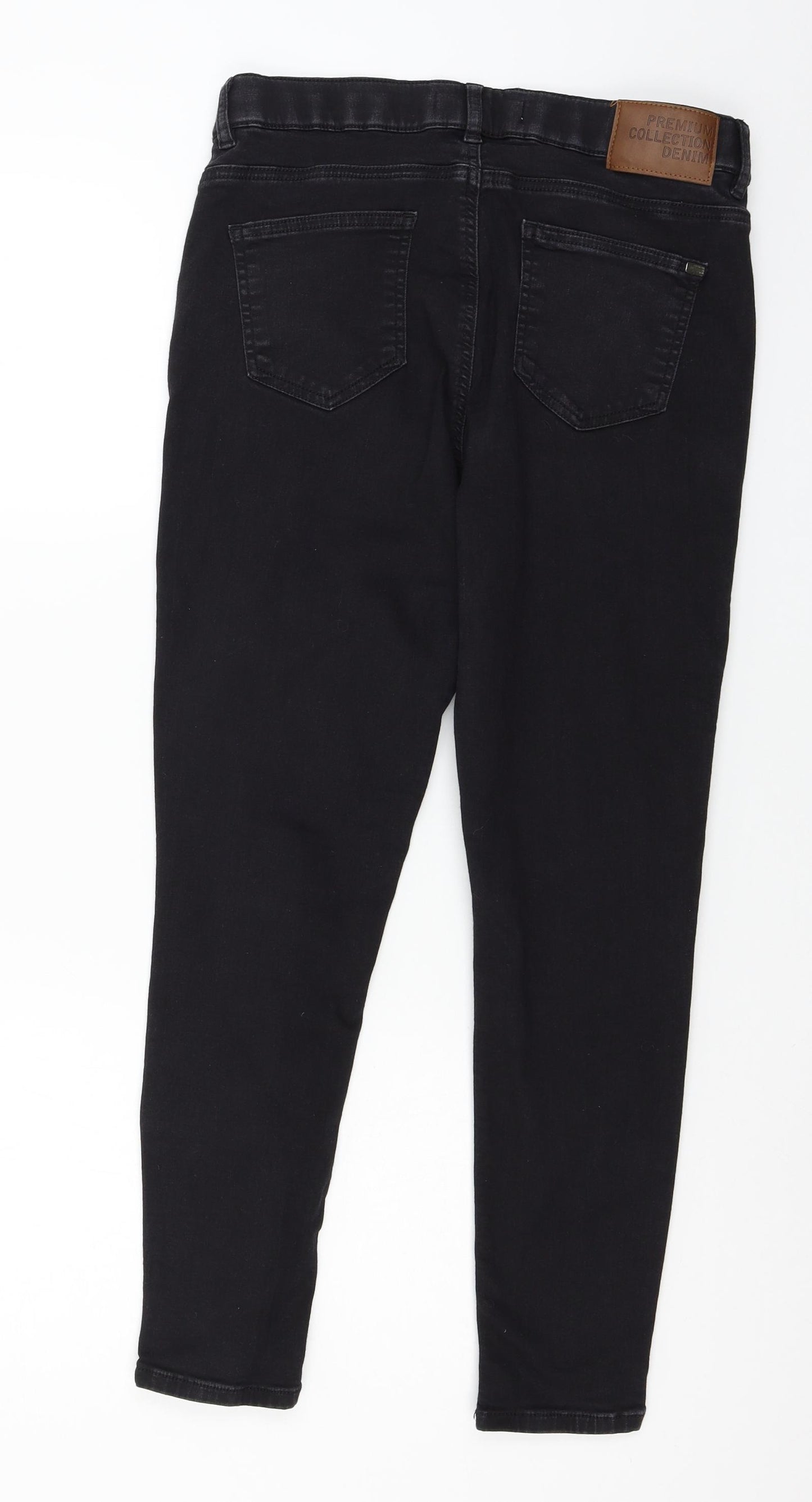 Preworn Womens Black  Denim Skinny Jeans Size 30 in L25 in