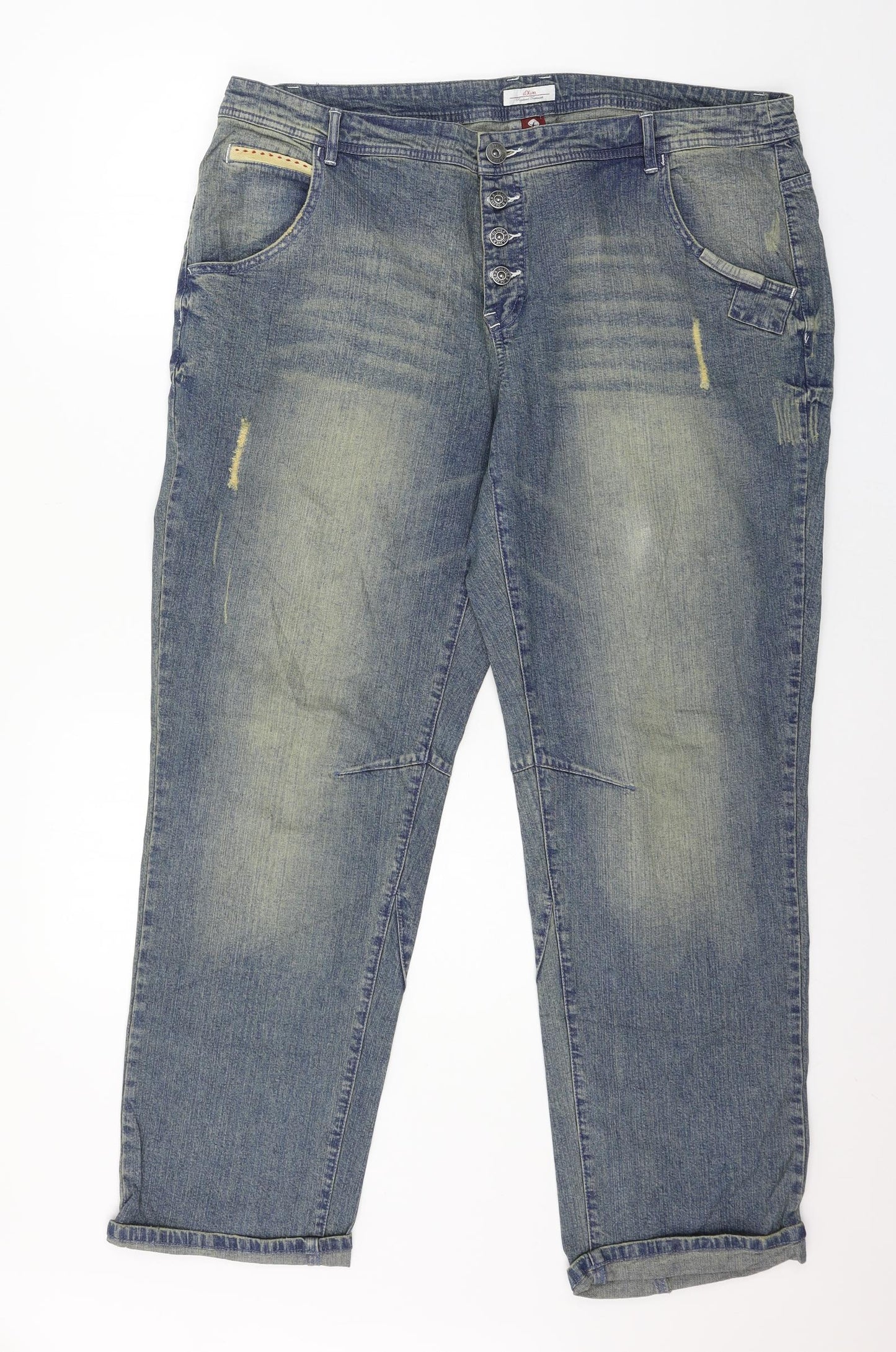 s.Oliver Mens Blue  Denim Straight Jeans Size 40 in L30 in