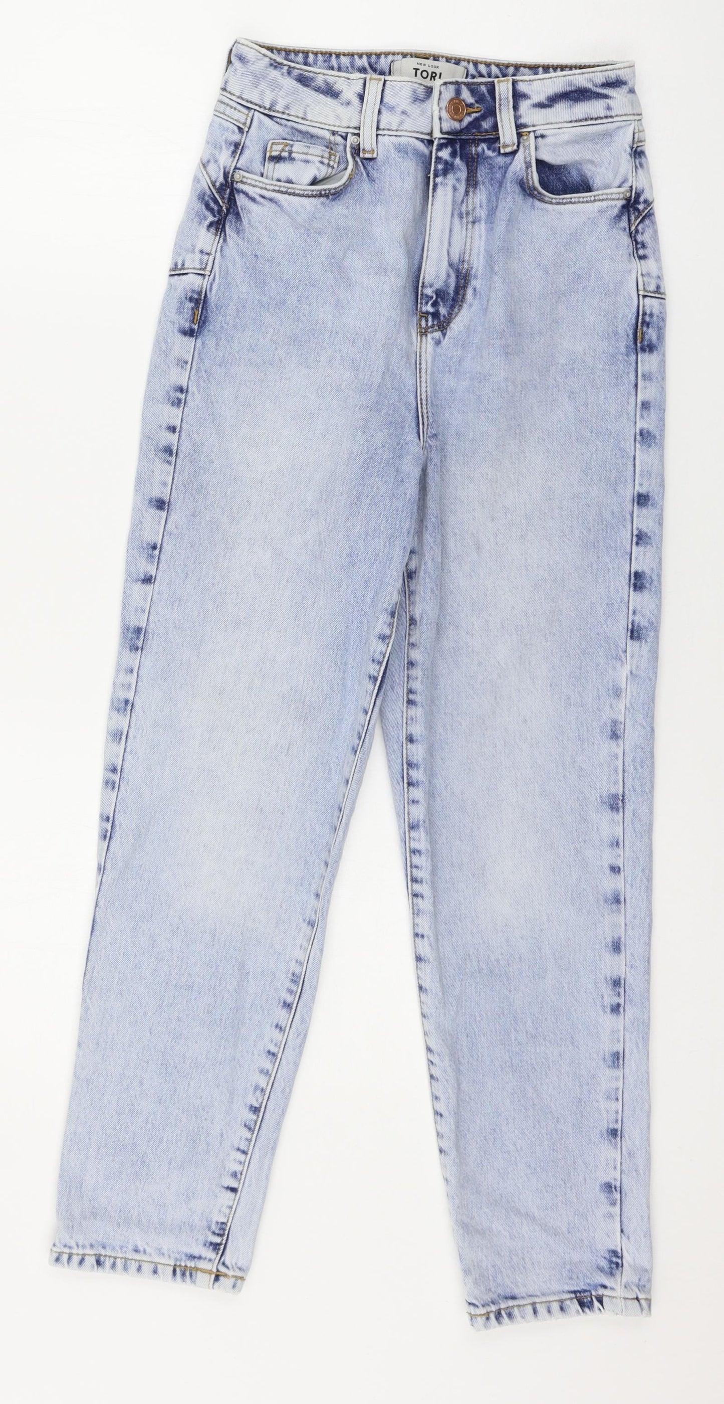 New Look Womens Blue  Denim Mom Jeans Size 6 L24 in