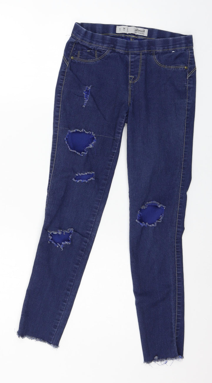 Denim & Co. Womens Blue Denim Jegging Jeans Size 6 L27 in