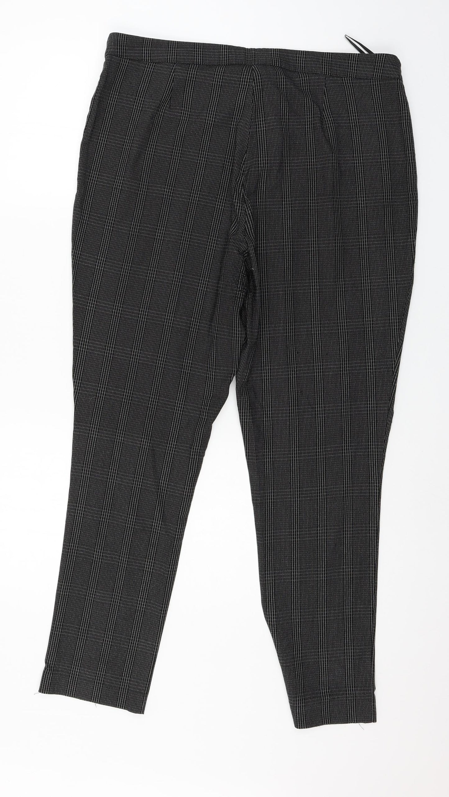 F&F Womens Grey Check  Trousers  Size 18 L27 in