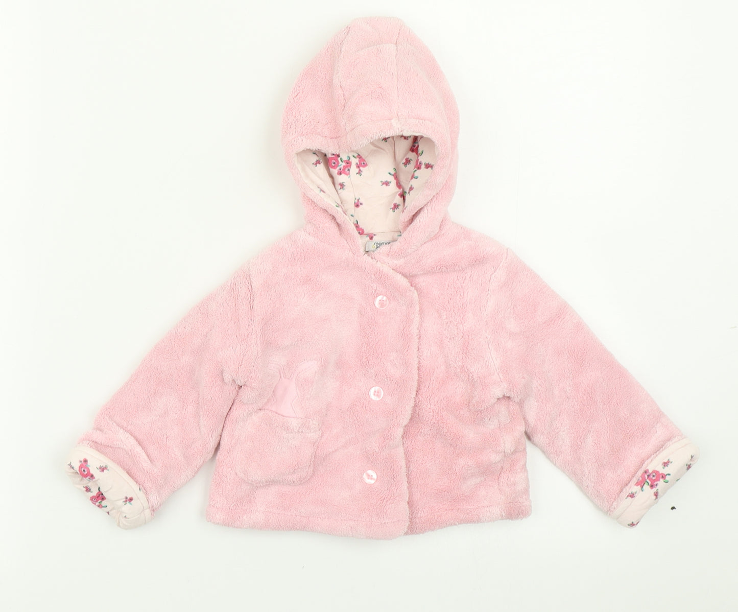 mamas & papas Girls Pink  Fleece Jacket  Size 9-12 Months