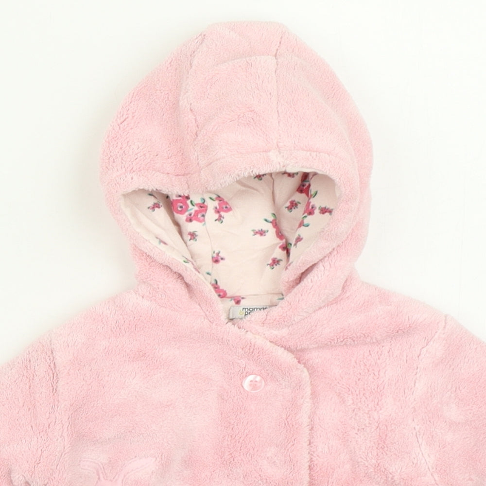 mamas & papas Girls Pink  Fleece Jacket  Size 9-12 Months