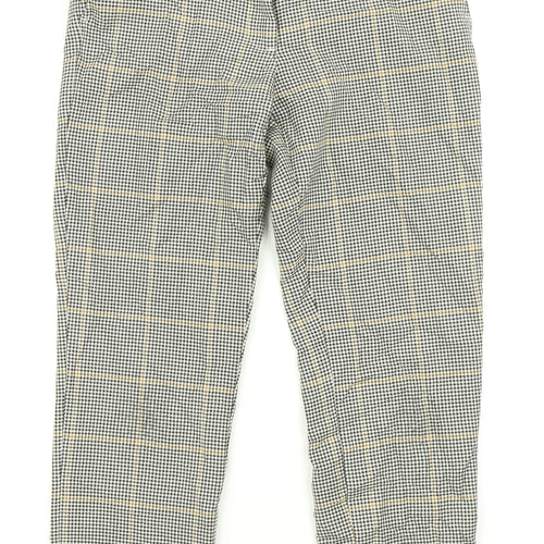H&M Womens Black Plaid  Dress Pants Trousers Size 8 L25 in