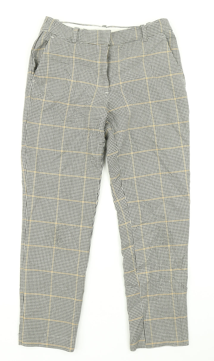 H&M Womens Black Plaid  Dress Pants Trousers Size 8 L25 in