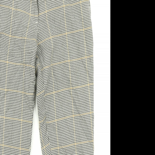 H&M Womens Black Plaid  Dress Pants Trousers Size 8 L25 in