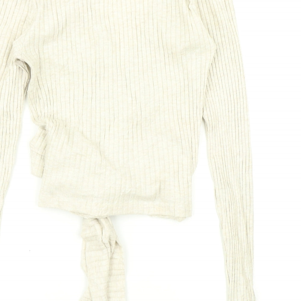 Zara Womens Beige   Wrap T-Shirt Size M