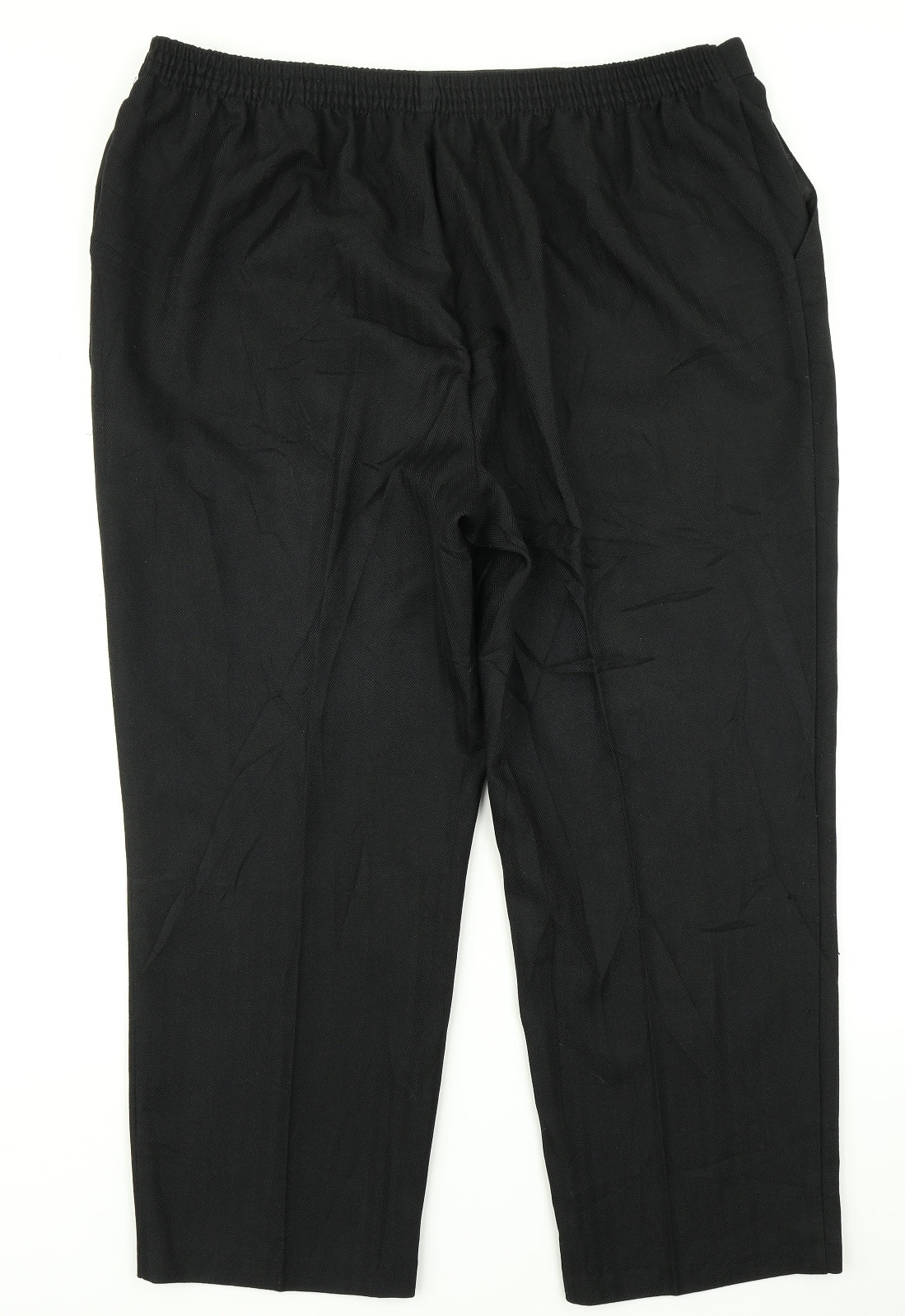 Marks & Spencer Womens Black Herringbone  Dress Pants Trousers Size 22 L24 in