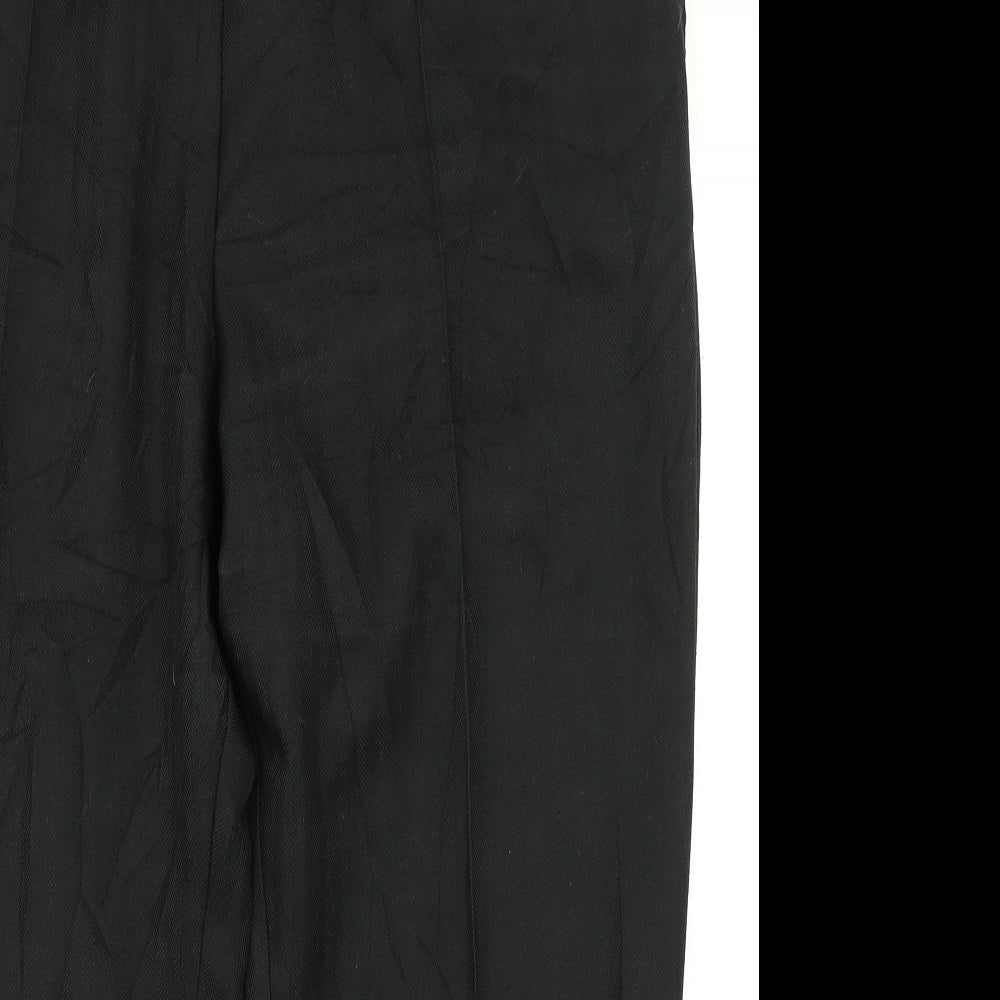 Marks & Spencer Womens Black Herringbone  Dress Pants Trousers Size 22 L24 in