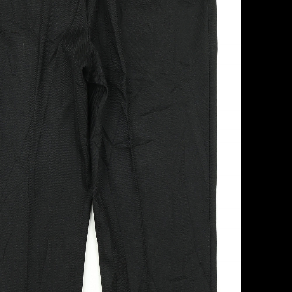 Marks & Spencer Womens Black Herringbone  Dress Pants Trousers Size 22 L24 in