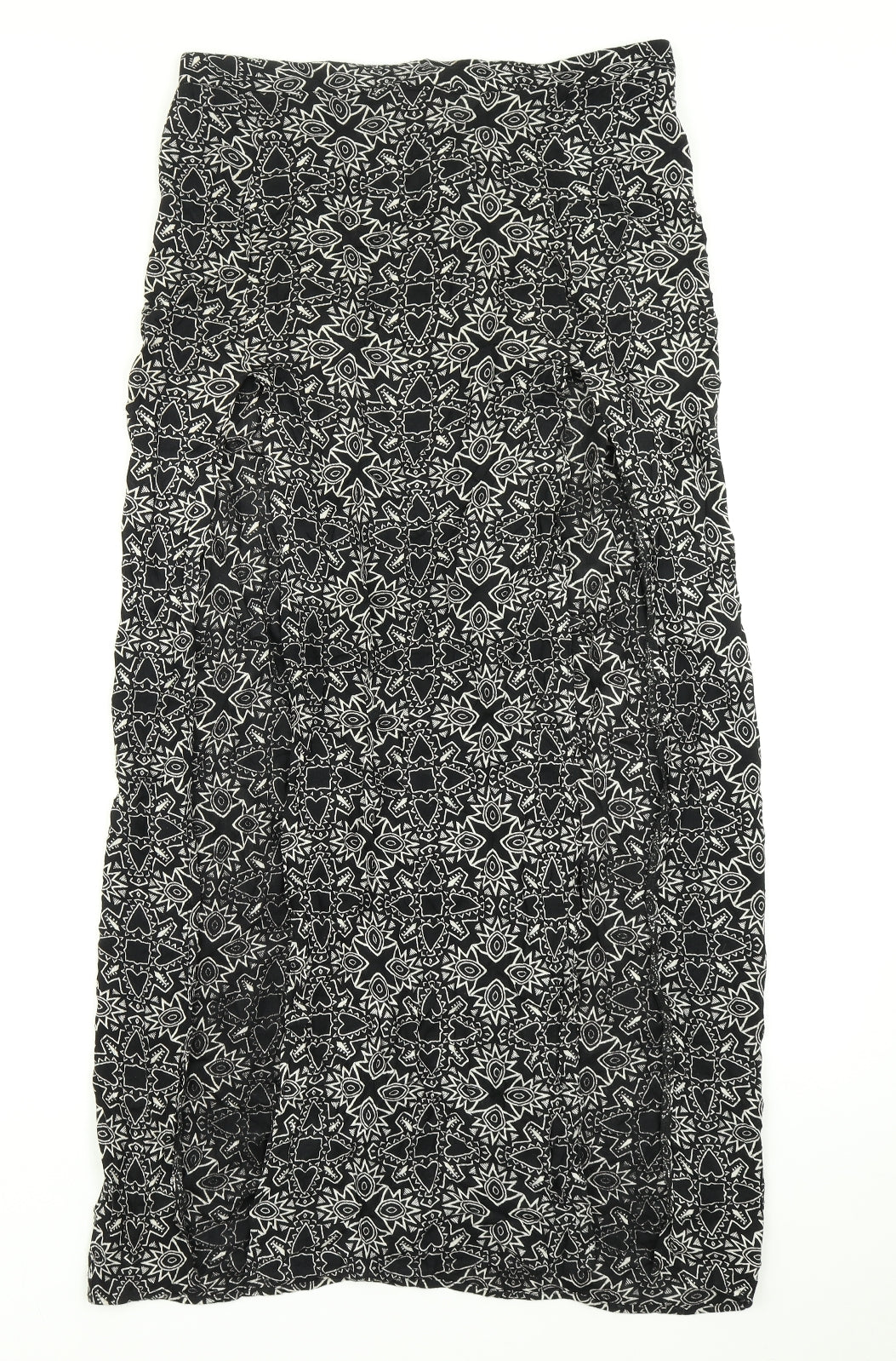 Divided Womens Black   Maxi Skirt Size 14  - Doodle print