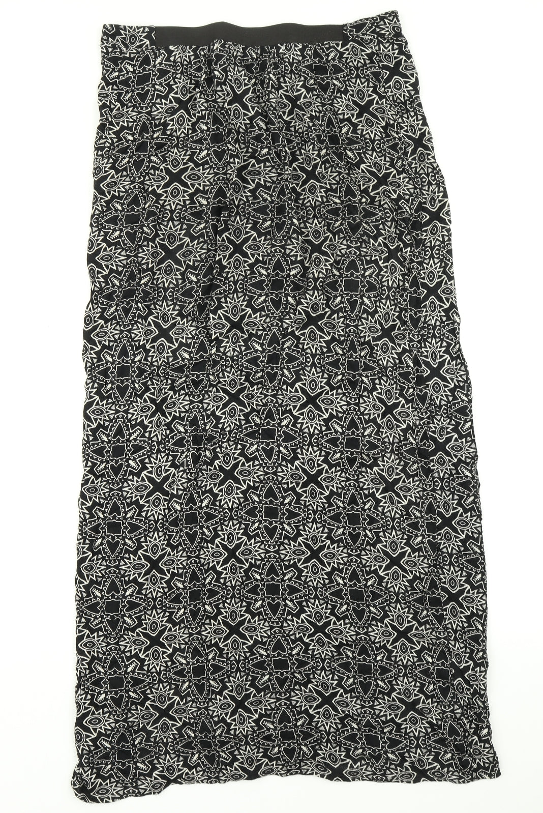 Divided Womens Black   Maxi Skirt Size 14  - Doodle print