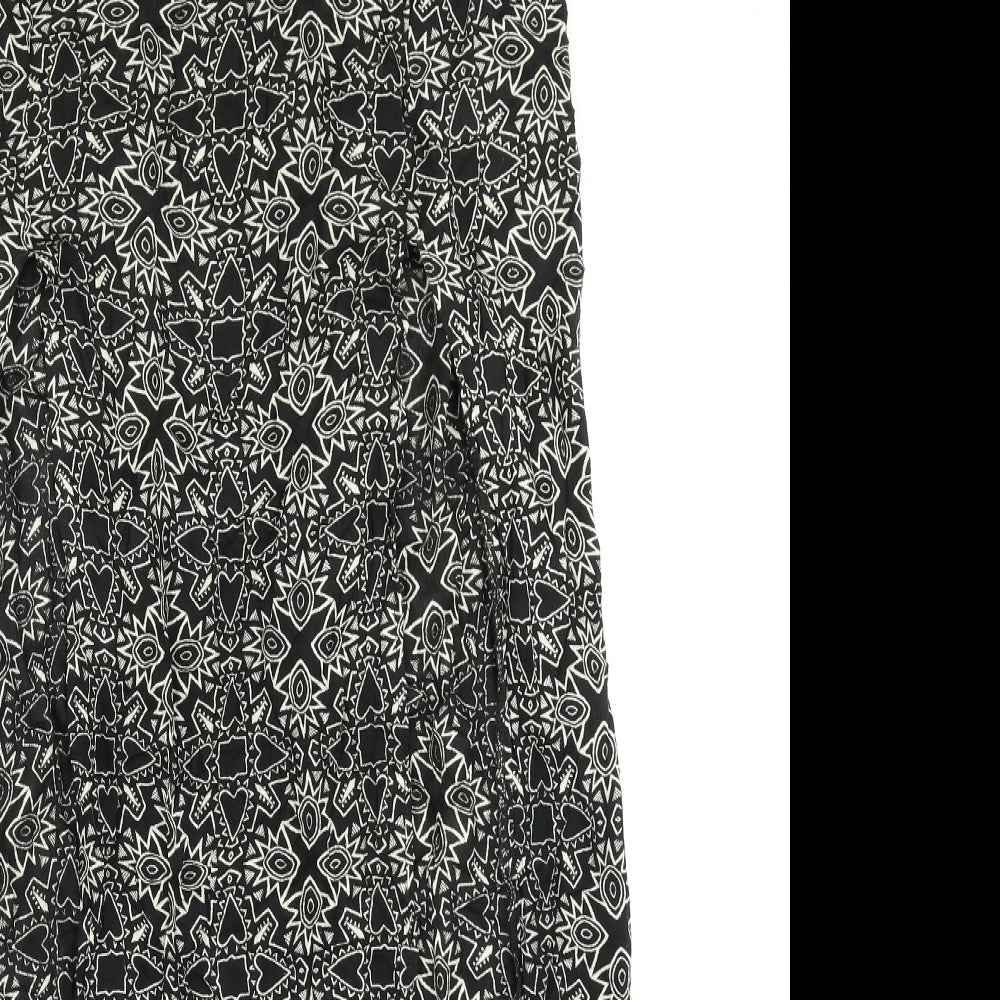 Divided Womens Black   Maxi Skirt Size 14  - Doodle print