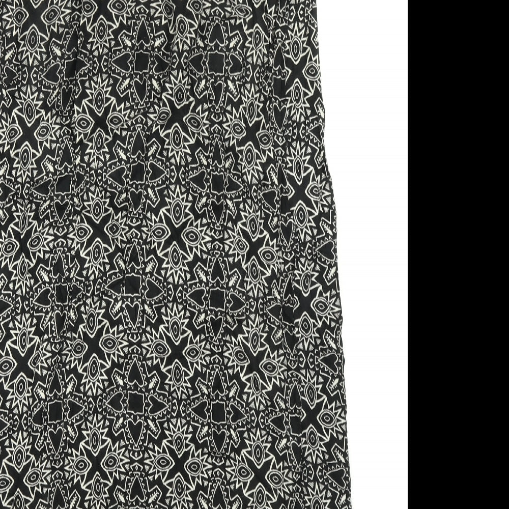 Divided Womens Black   Maxi Skirt Size 14  - Doodle print