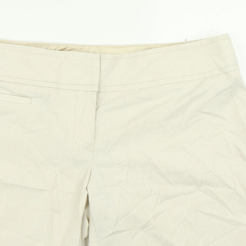 Studio Y Womens Beige Striped  Chino Shorts Size 36 in