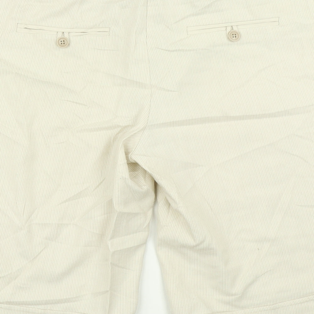Studio Y Womens Beige Striped  Chino Shorts Size 36 in