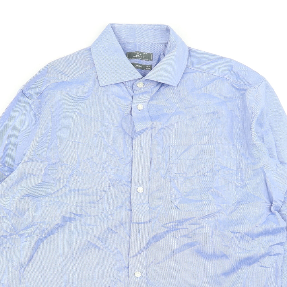 John Lewis Mens Blue    Dress Shirt Size 15.5