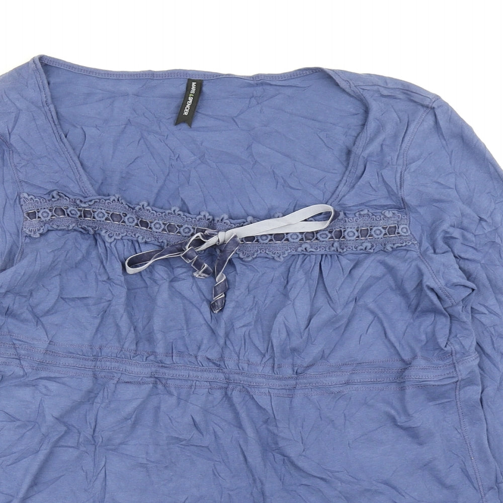 Marks & Spencer Womens Blue   Basic T-Shirt Size 16