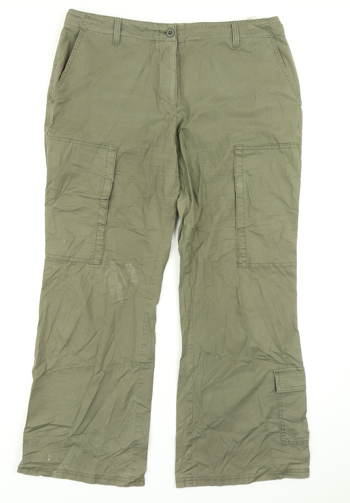 M&S  Womens Green   Cargo Trousers Size 16 L27 in