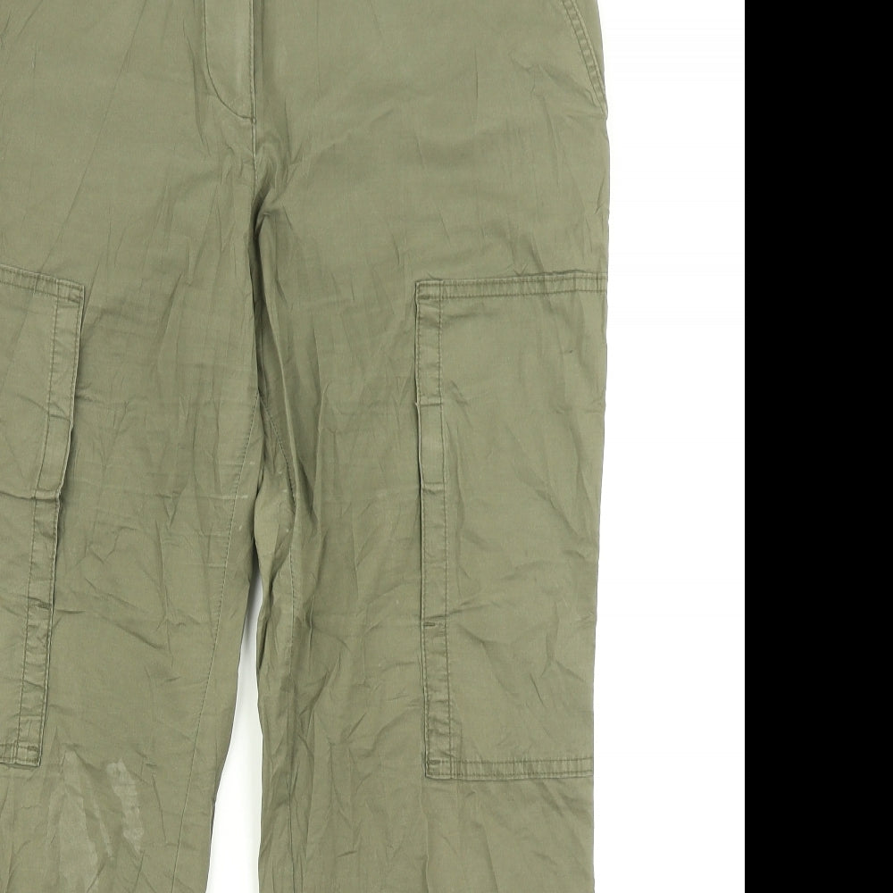 M&S  Womens Green   Cargo Trousers Size 16 L27 in