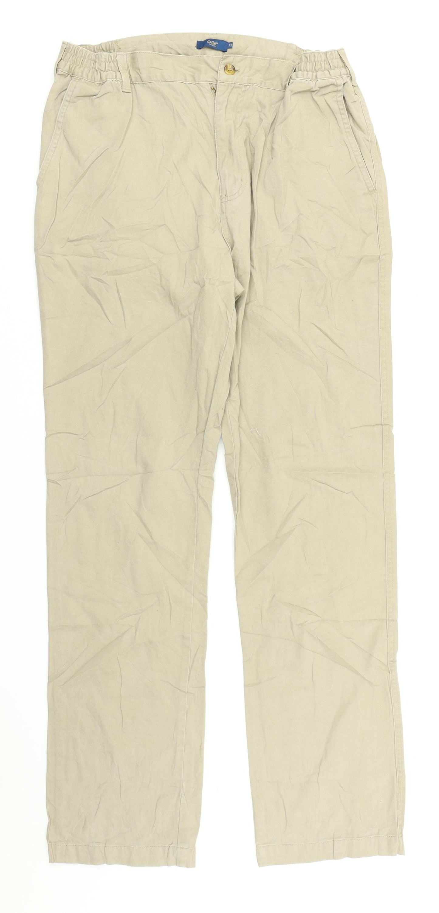 Cotton Traders Mens Brown   Chino Trousers Size 34 in L31 in