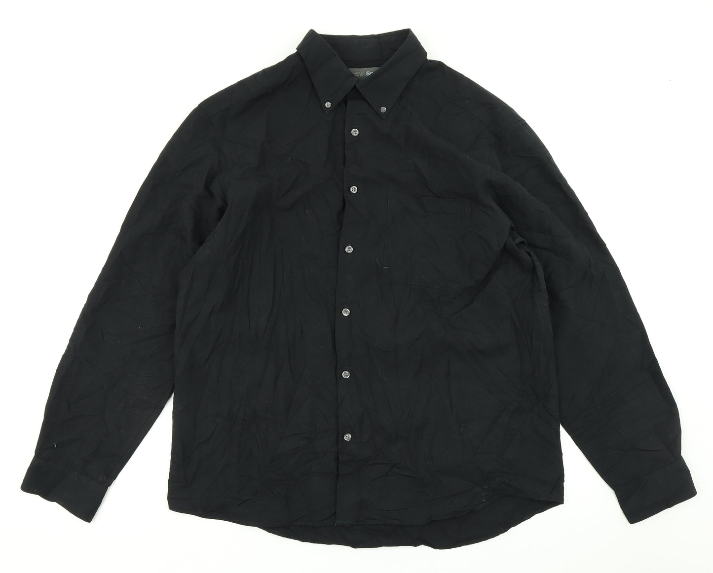 Marks & Spencer Mens Black    Dress Shirt Size L