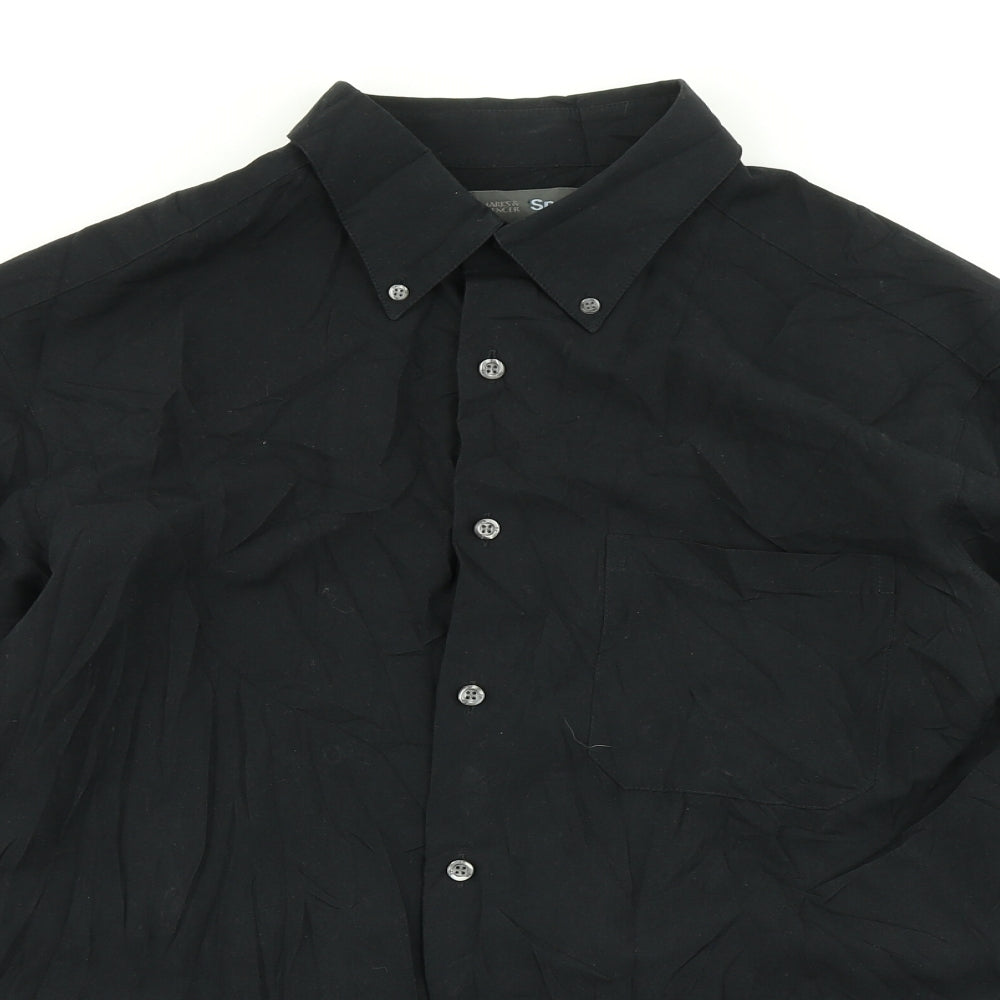 Marks & Spencer Mens Black    Dress Shirt Size L