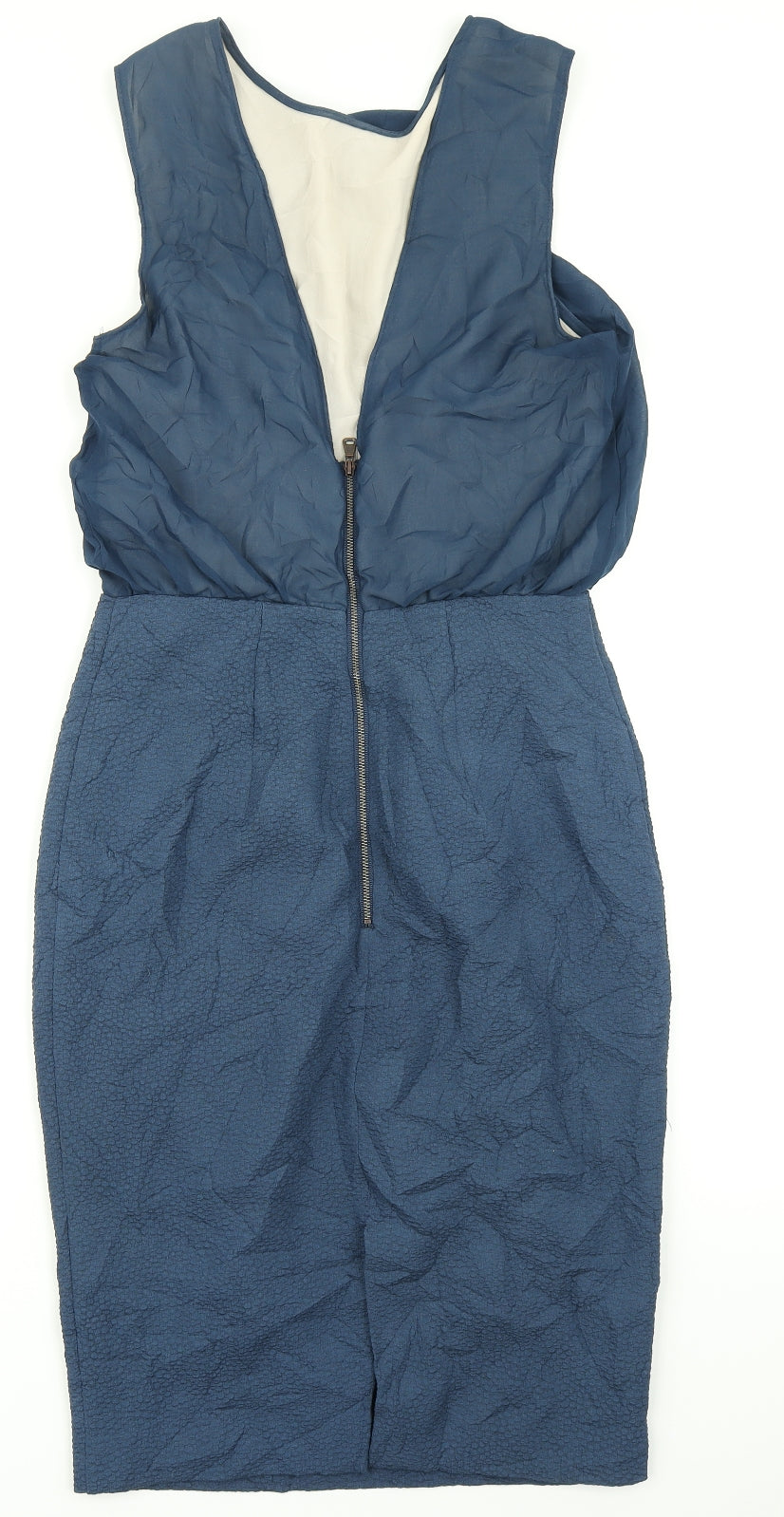 H&M Womens Blue   Pencil Dress  Size 8  - Low Back