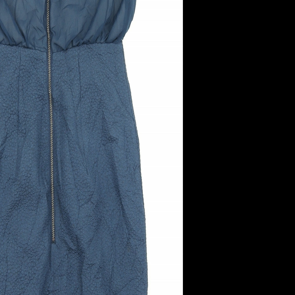 H&M Womens Blue   Pencil Dress  Size 8  - Low Back