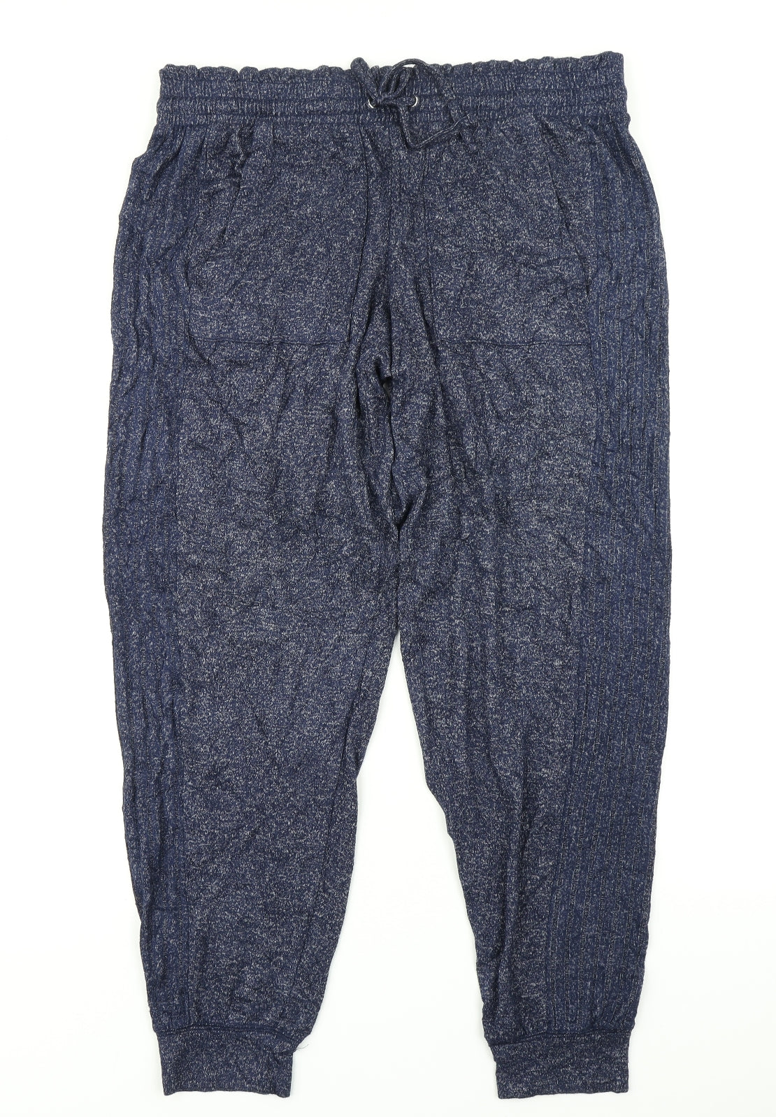 M&S Womens Blue   Jogger Trousers Size 16 L26 in