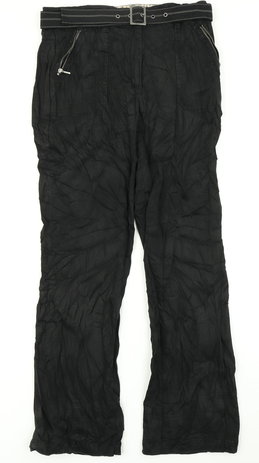 Casual Club Womens Black   Cargo Trousers Size 12 L30 in