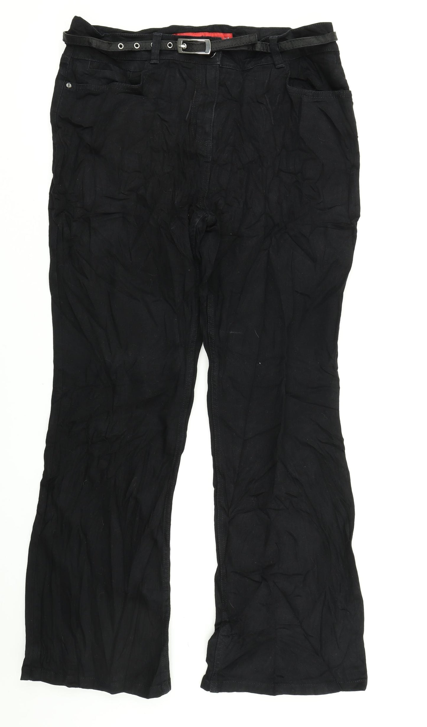 Per Una Womens Black  Denim Bootcut Jeans Size 14 L28 in